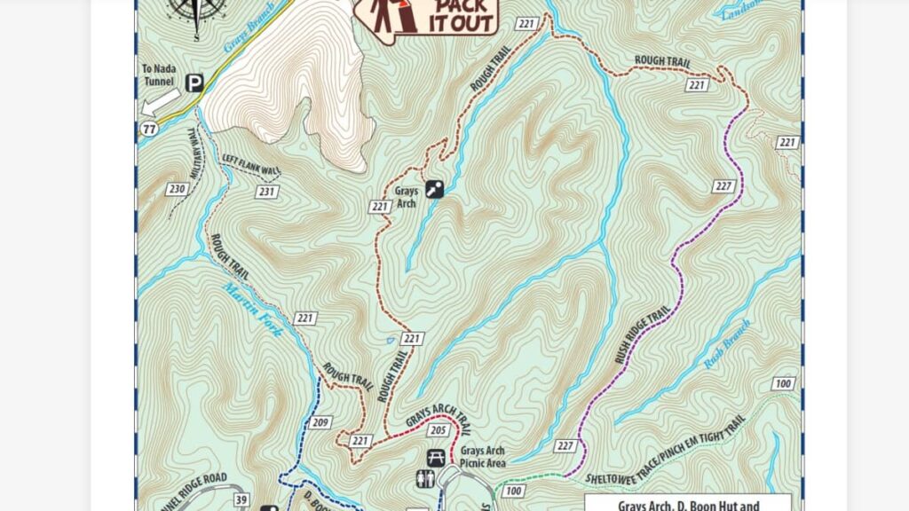 maps of trails near grays arch
