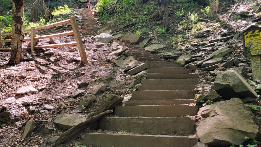 stone steps leading up from Kaaterskill Falls