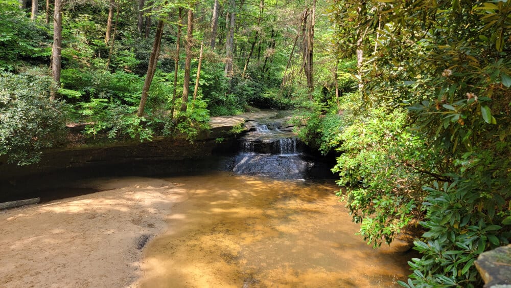 Creation Falls waterfall is one of the only marked waterfall trails in Red River Gorge