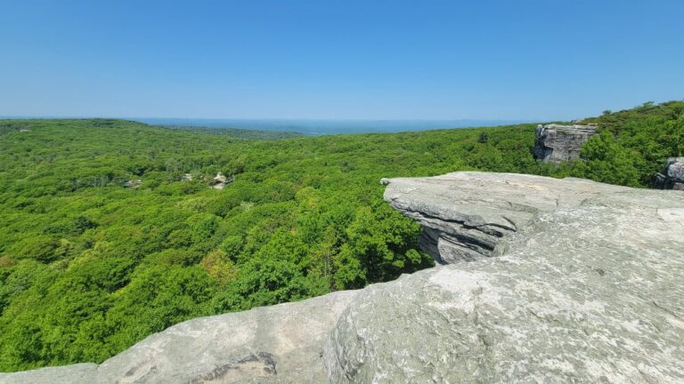 The overlook at Sam's Point is two large flat rocks