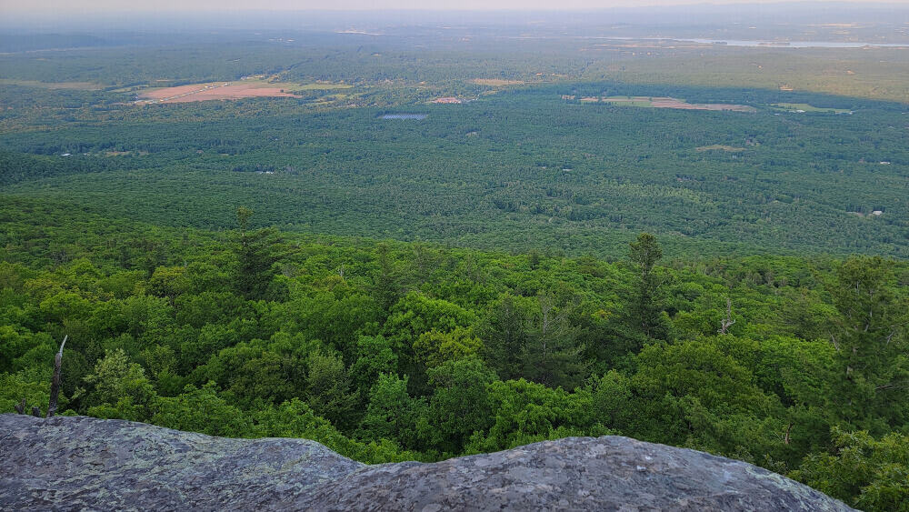 View looking over Hudson River Valley from Artist's Rock in the Catskills