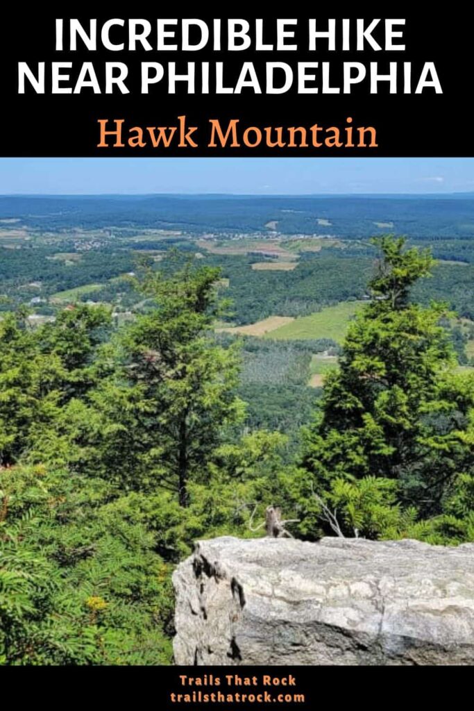 the Hawk Mountain Trails are some of the best hikes near Philadelphia with rock scrambling and views,