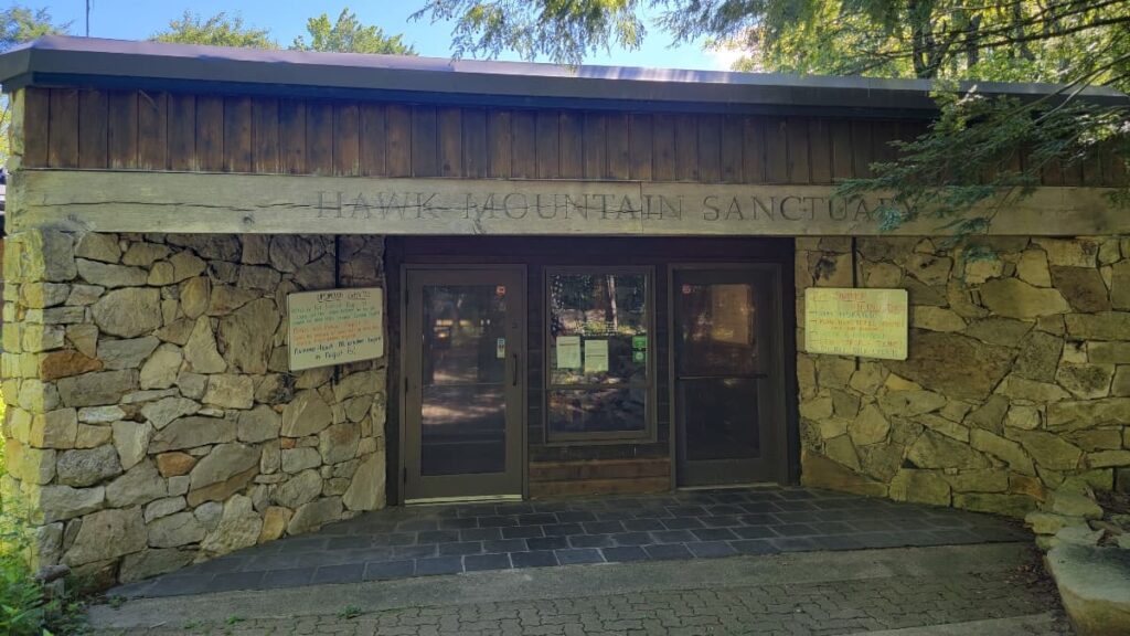 Entrance to the Hawk Mountain Sanctuary visitor center 