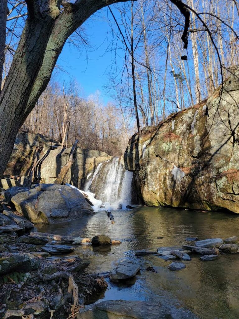 A view of Kilgore Falls after crossing the stream.