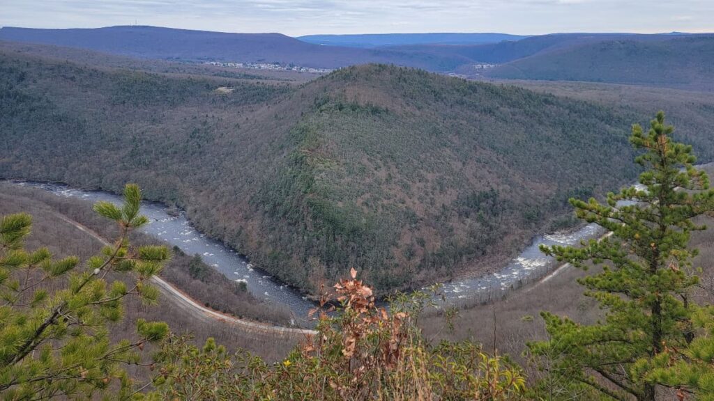 Overlooking of the Lehigh River at Glen Onoko. with Jim Thorpe in the far distance