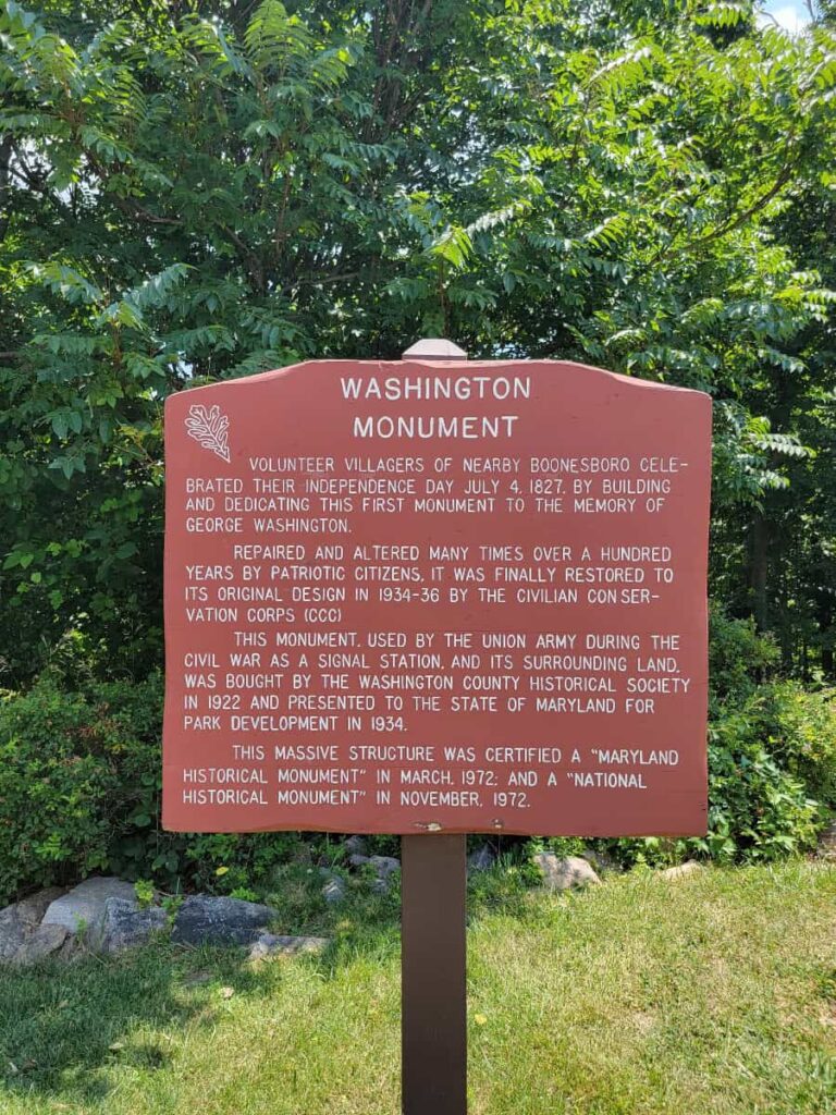 sign at the top of South Mountain with information about the monument