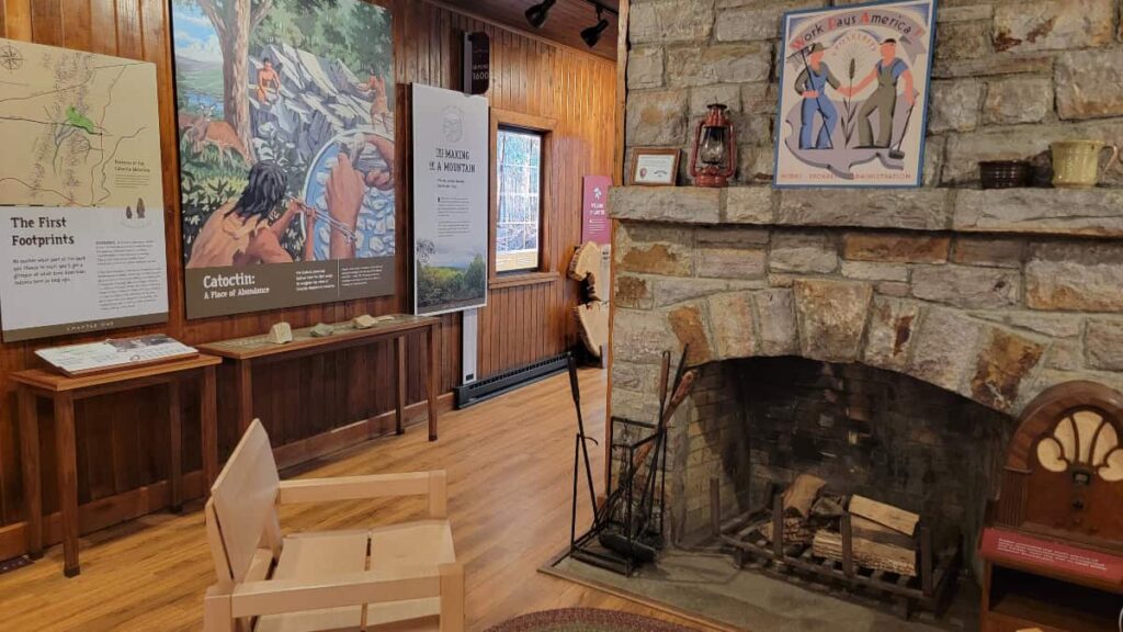 exhibit inside the Visitor Center at Catoctin Mountain Park