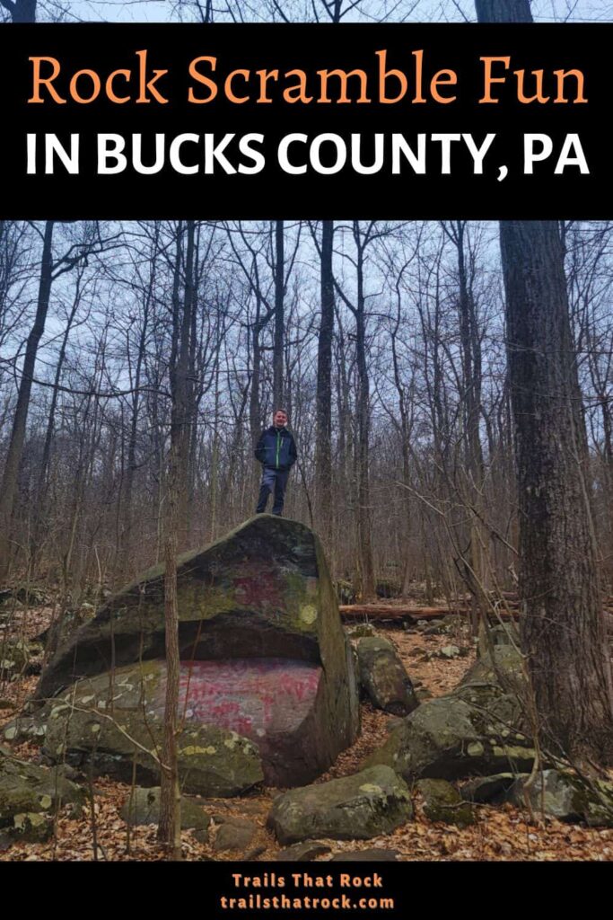 Top Rock Trail at Haycock Mountain in Bucks County near Nockamixon is a short but challenging trail and perfect for those who love a good rock scramble