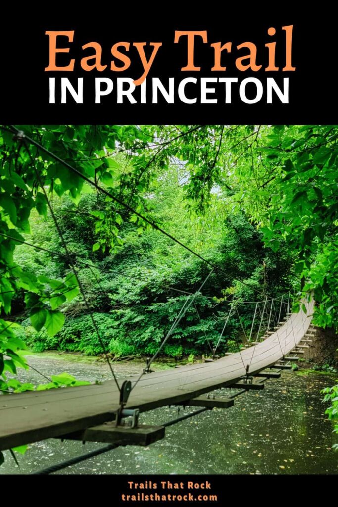 The trail to the swinging bridge in Princeton is easy and fun everyone