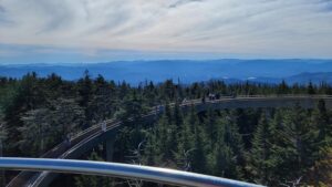 The view looking east towards Tennessee at Kuwohi Clingmans Dome observation tower