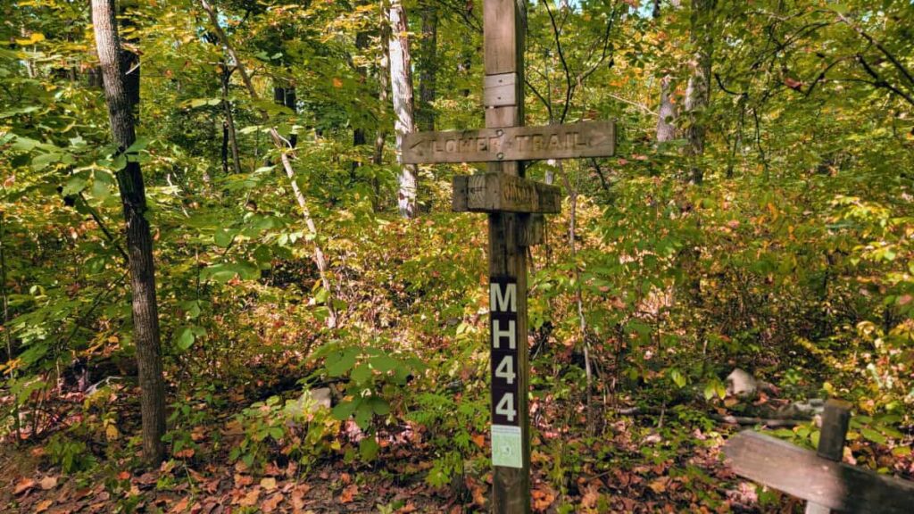 Trail markers not only indicate the trail name but also your exact location on the map