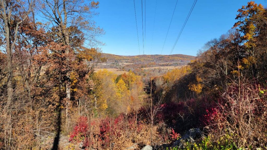 Looking north from Mill Hill through a clearing made by Electric Towers and wires