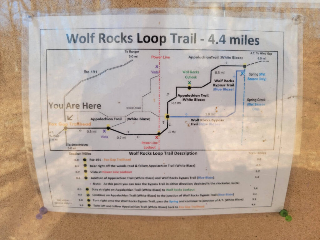 a picture the wolf rocks loop at fox gap in pennsylvania