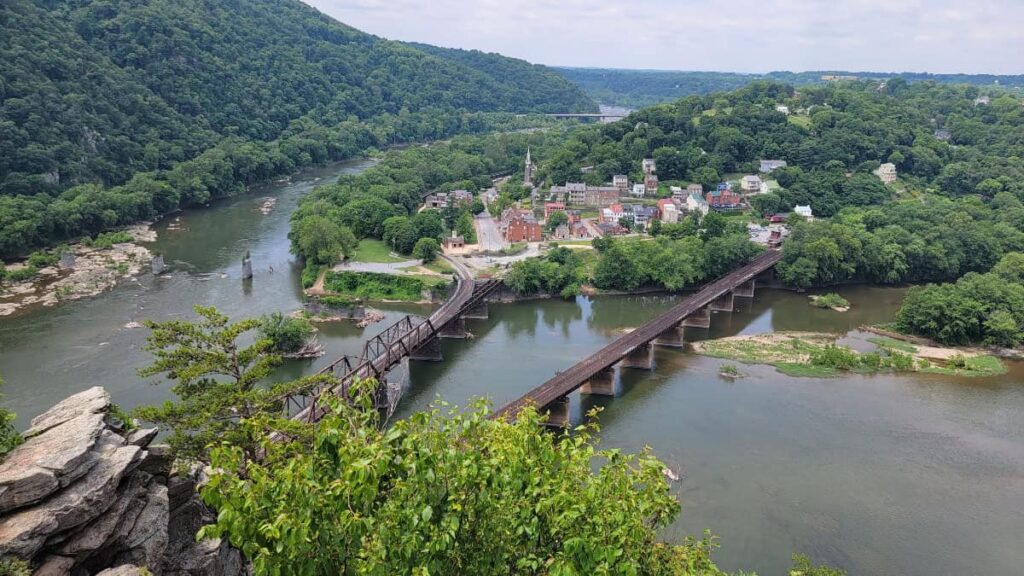 View of Harpers Ferry from the Maryland Heights Trail overlook