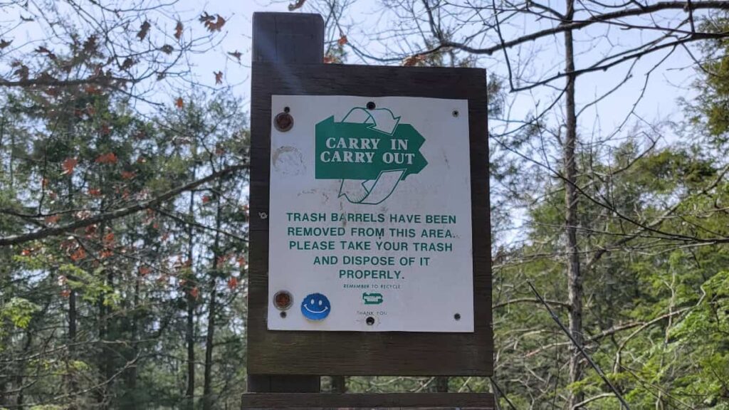 A posted sign reads "carry in carry out"