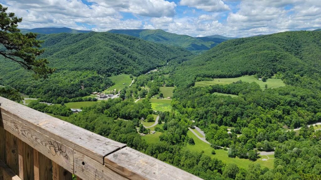 Looking out from the viewing platform at Seneca Rocks