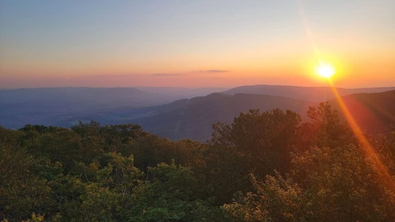 Watching the sunset at Bald Knob in Virginia